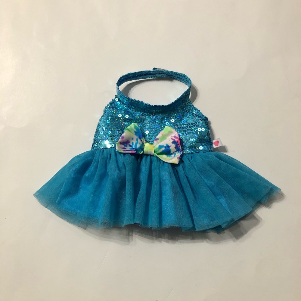 Build-A-Bear Workshop Blue Sequin Embellished Halter Dress